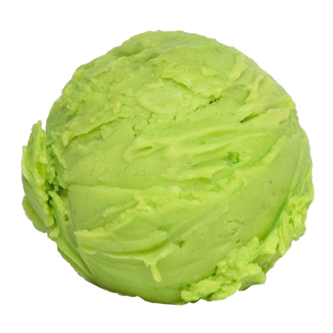 green apple water ice scoop
